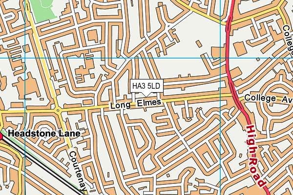 HA3 5LD map - OS VectorMap District (Ordnance Survey)