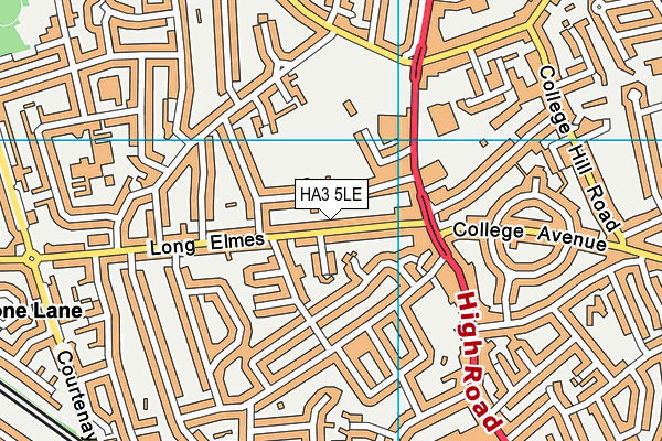 HA3 5LE map - OS VectorMap District (Ordnance Survey)