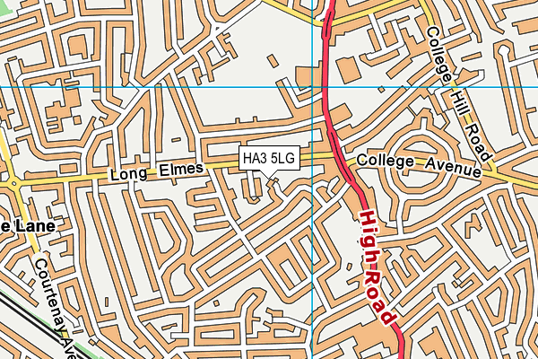 HA3 5LG map - OS VectorMap District (Ordnance Survey)