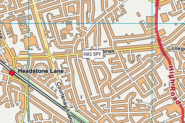 HA3 5PY map - OS VectorMap District (Ordnance Survey)