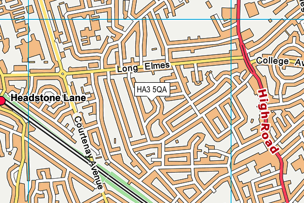 HA3 5QA map - OS VectorMap District (Ordnance Survey)