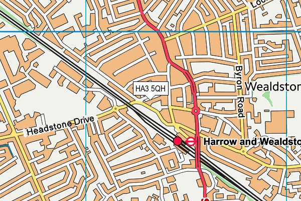 HA3 5QH map - OS VectorMap District (Ordnance Survey)