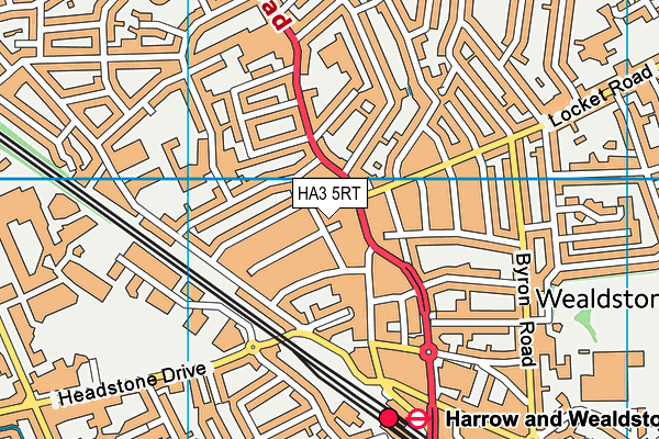 HA3 5RT map - OS VectorMap District (Ordnance Survey)