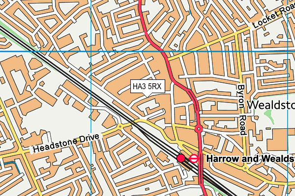 HA3 5RX map - OS VectorMap District (Ordnance Survey)