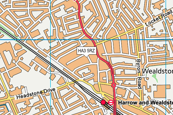 HA3 5RZ map - OS VectorMap District (Ordnance Survey)