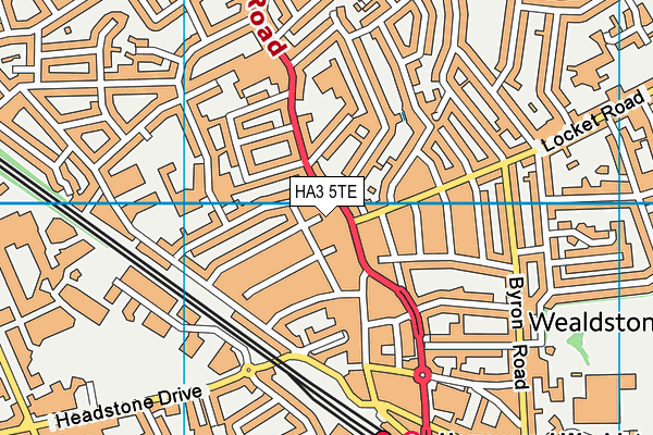 HA3 5TE map - OS VectorMap District (Ordnance Survey)