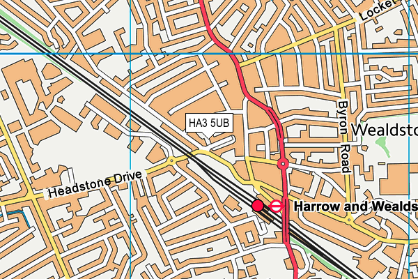 HA3 5UB map - OS VectorMap District (Ordnance Survey)