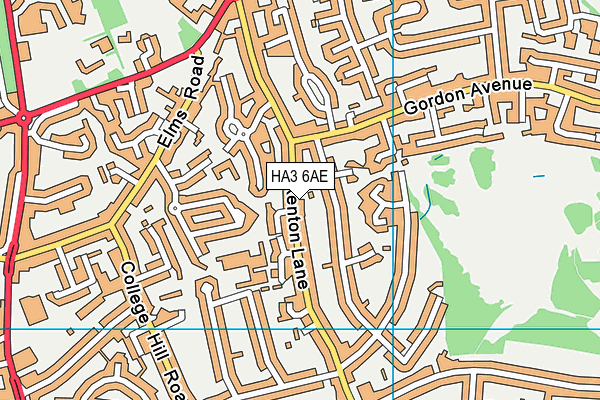 HA3 6AE map - OS VectorMap District (Ordnance Survey)