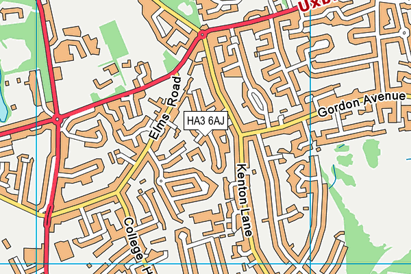 HA3 6AJ map - OS VectorMap District (Ordnance Survey)