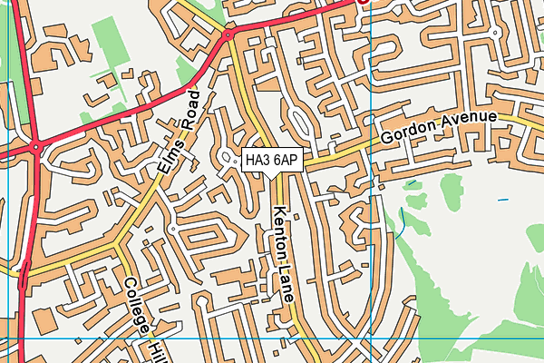 HA3 6AP map - OS VectorMap District (Ordnance Survey)