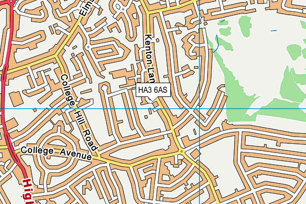 HA3 6AS map - OS VectorMap District (Ordnance Survey)