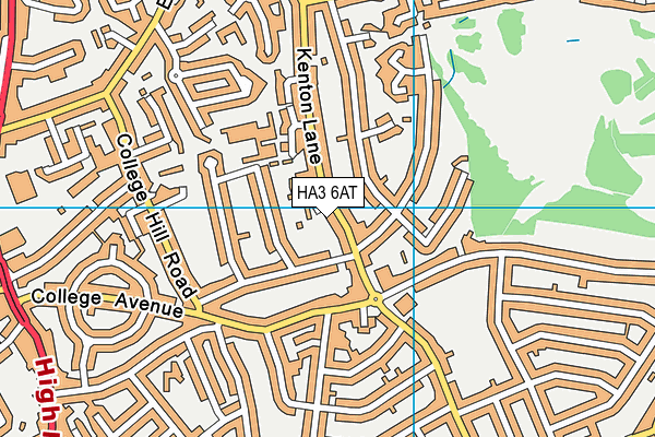 HA3 6AT map - OS VectorMap District (Ordnance Survey)