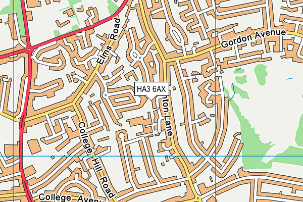 HA3 6AX map - OS VectorMap District (Ordnance Survey)