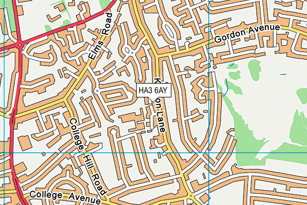HA3 6AY map - OS VectorMap District (Ordnance Survey)