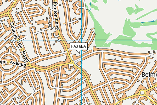 HA3 6BA map - OS VectorMap District (Ordnance Survey)