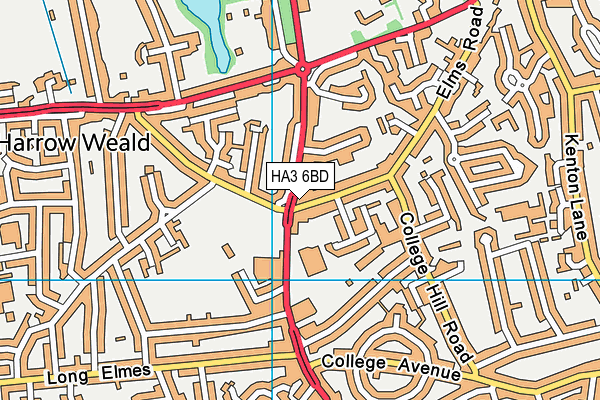 HA3 6BD map - OS VectorMap District (Ordnance Survey)