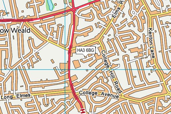 HA3 6BG map - OS VectorMap District (Ordnance Survey)
