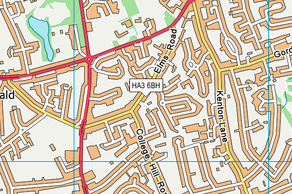 HA3 6BH map - OS VectorMap District (Ordnance Survey)