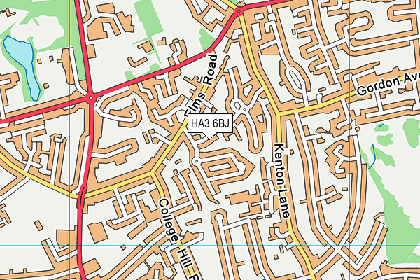 HA3 6BJ map - OS VectorMap District (Ordnance Survey)