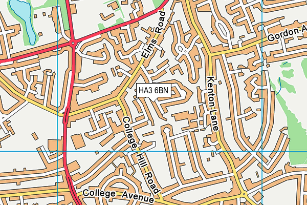 HA3 6BN map - OS VectorMap District (Ordnance Survey)