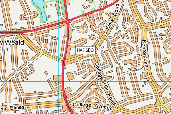HA3 6BQ map - OS VectorMap District (Ordnance Survey)