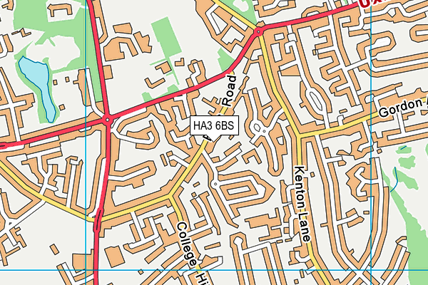 HA3 6BS map - OS VectorMap District (Ordnance Survey)