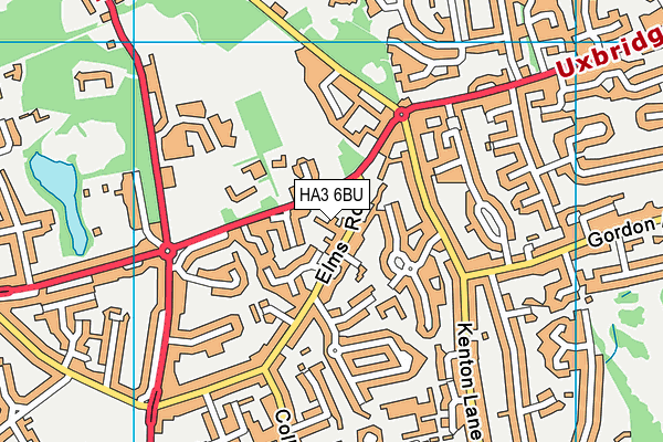 HA3 6BU map - OS VectorMap District (Ordnance Survey)