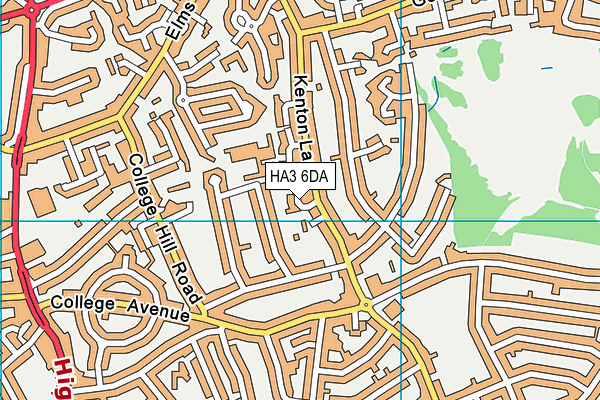 HA3 6DA map - OS VectorMap District (Ordnance Survey)