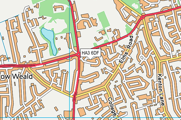 HA3 6DF map - OS VectorMap District (Ordnance Survey)