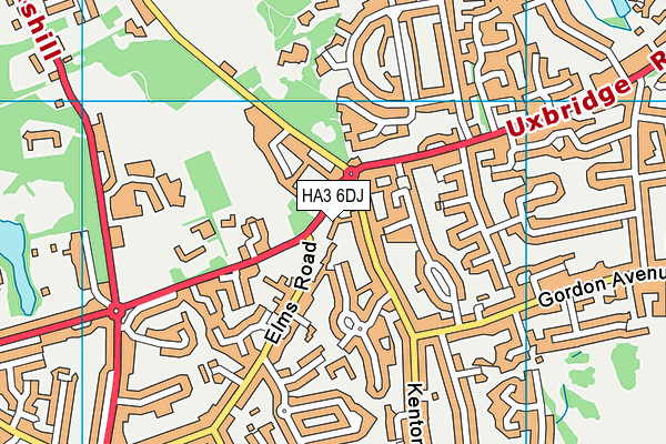 HA3 6DJ map - OS VectorMap District (Ordnance Survey)