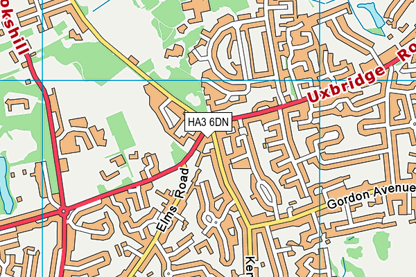 HA3 6DN map - OS VectorMap District (Ordnance Survey)