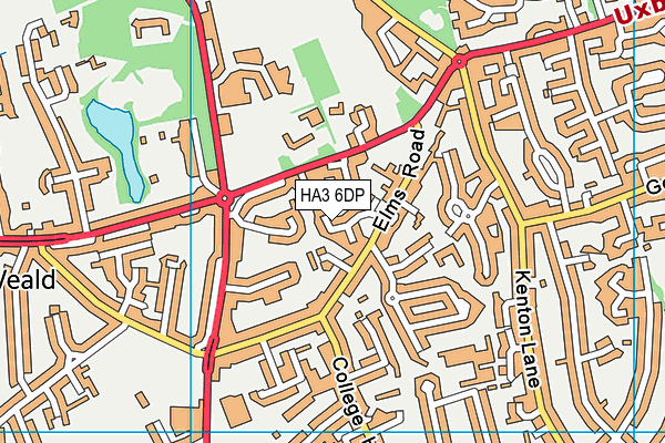 HA3 6DP map - OS VectorMap District (Ordnance Survey)