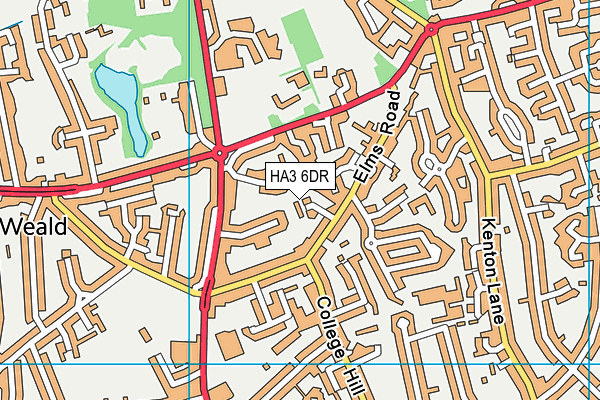 HA3 6DR map - OS VectorMap District (Ordnance Survey)