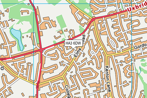 HA3 6DW map - OS VectorMap District (Ordnance Survey)