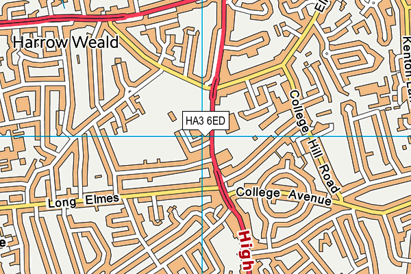HA3 6ED map - OS VectorMap District (Ordnance Survey)
