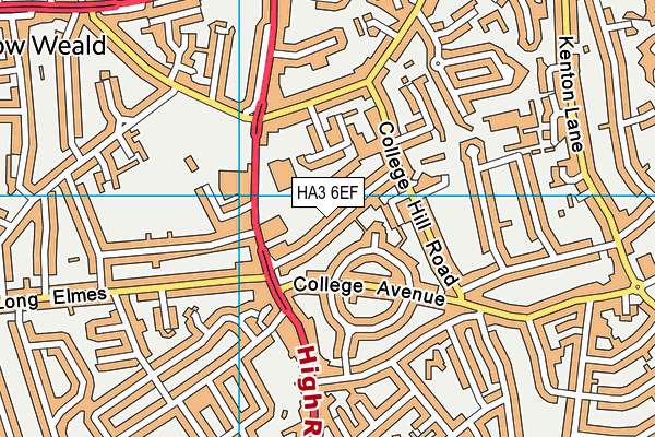 Harrow Weald Lawn Tennis Club map (HA3 6EF) - OS VectorMap District (Ordnance Survey)
