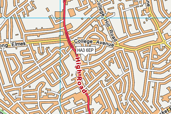 HA3 6EP map - OS VectorMap District (Ordnance Survey)