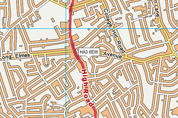 HA3 6EW map - OS VectorMap District (Ordnance Survey)