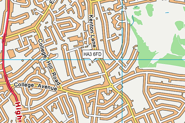HA3 6FD map - OS VectorMap District (Ordnance Survey)