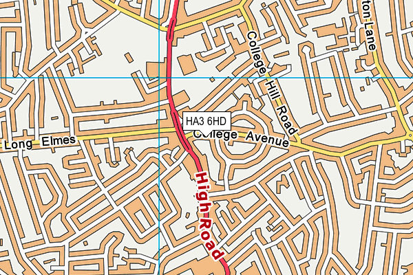 HA3 6HD map - OS VectorMap District (Ordnance Survey)