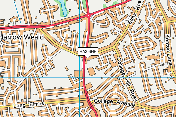 HA3 6HE map - OS VectorMap District (Ordnance Survey)