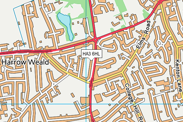 HA3 6HL map - OS VectorMap District (Ordnance Survey)