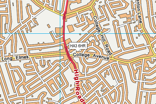 HA3 6HR map - OS VectorMap District (Ordnance Survey)