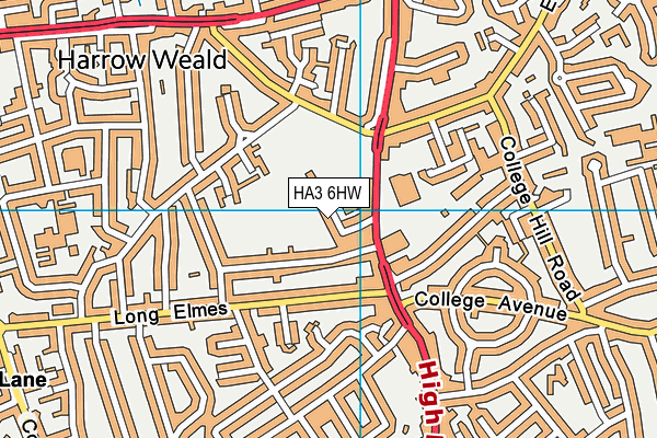 HA3 6HW map - OS VectorMap District (Ordnance Survey)