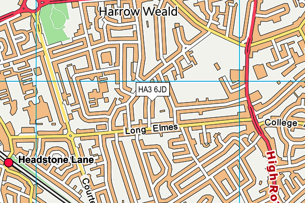 HA3 6JD map - OS VectorMap District (Ordnance Survey)