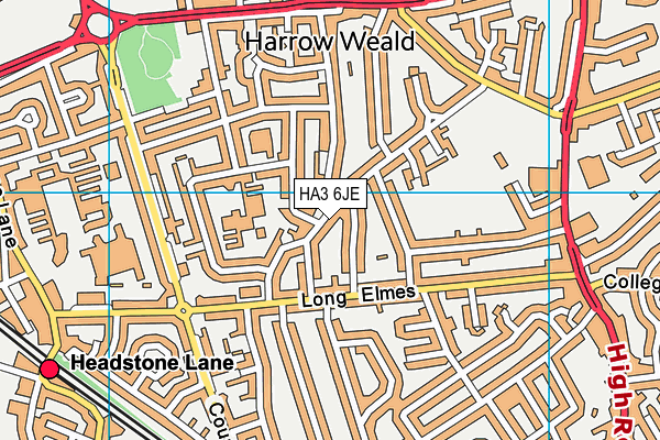 HA3 6JE map - OS VectorMap District (Ordnance Survey)