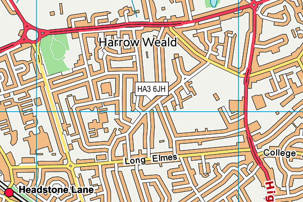 HA3 6JH map - OS VectorMap District (Ordnance Survey)