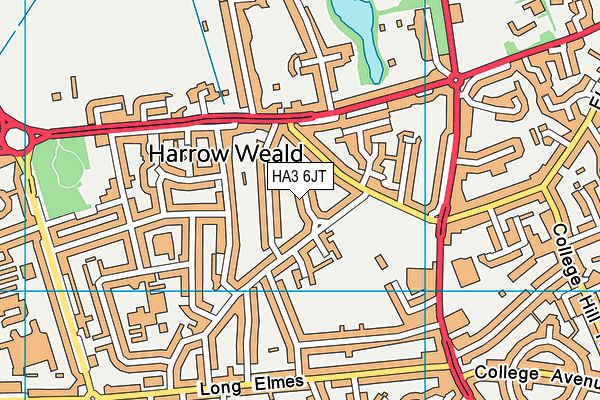 HA3 6JT map - OS VectorMap District (Ordnance Survey)