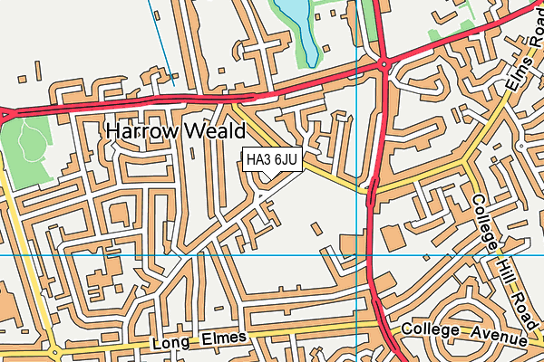 HA3 6JU map - OS VectorMap District (Ordnance Survey)