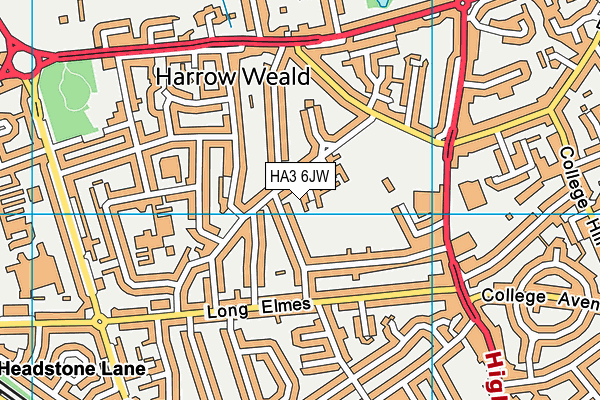 HA3 6JW map - OS VectorMap District (Ordnance Survey)